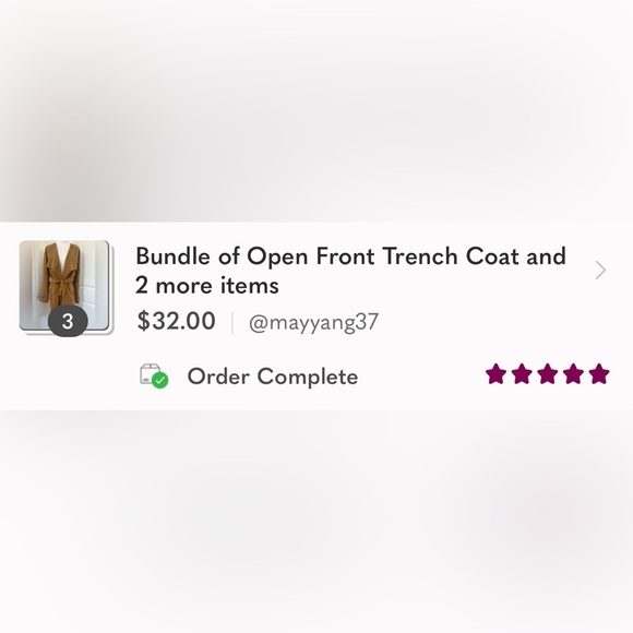 Open Front Trench Coat - Picture 5 of 5